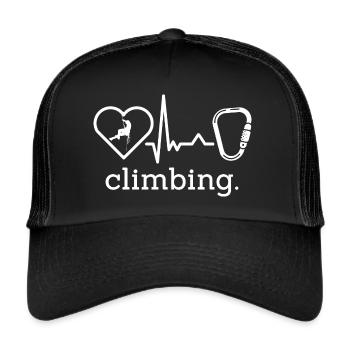 Klettern Kletterhalle Kletterer Bouldern - Trucker Cap - Schwarz/Schwarz - Vorne