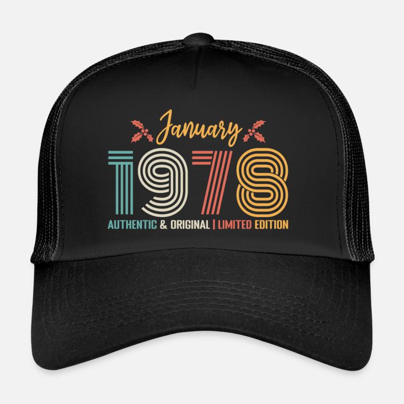 Janvier 1978 anniversaire Janvier 1978 rétro Casquette trucker 
