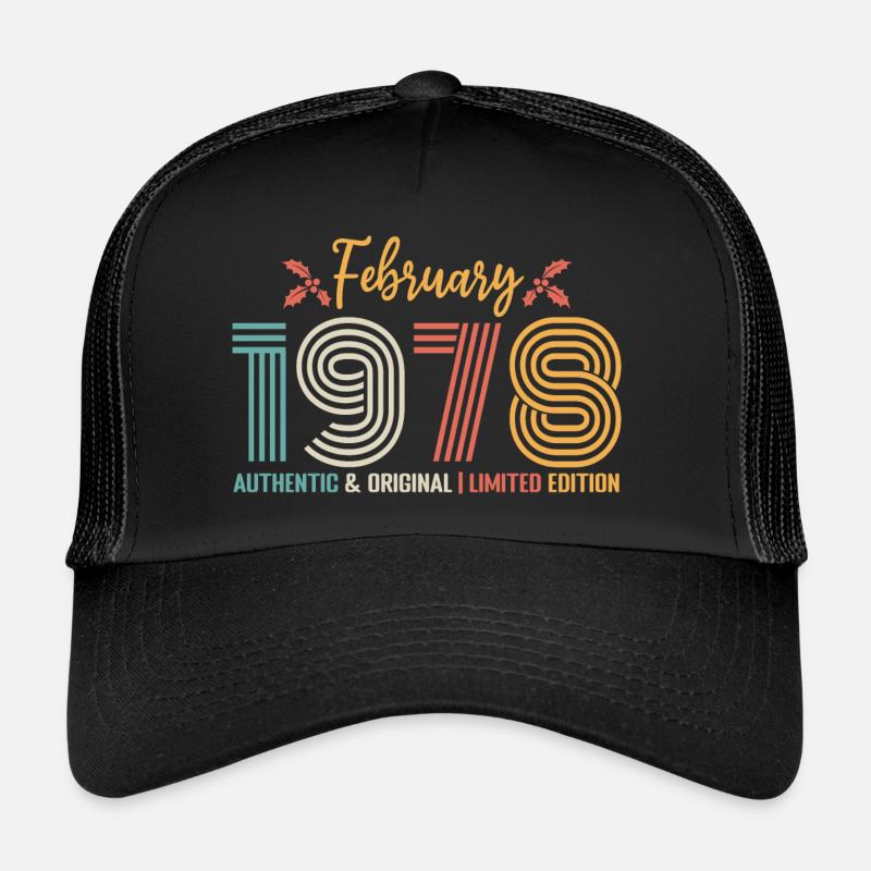 February 1978 Birthday February 1978 Retro Trucker Cap