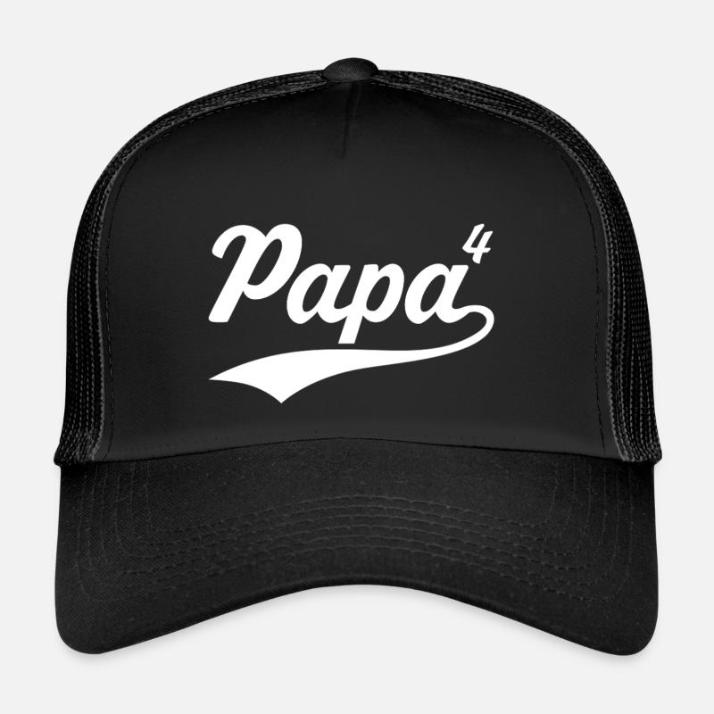 Papa hoch 4 Vater 4 Kinder vierfacher Papa Trucker Cap