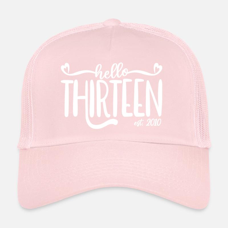 13e anniversaire filles 13 Hello Thirteen Est. 2010 Casquette trucker 