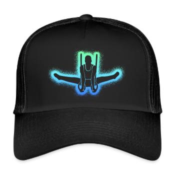 Turner Gymnastik Ringeturnen Herren Turnen Jungen - Trucker Cap - Schwarz/Schwarz - Vorne