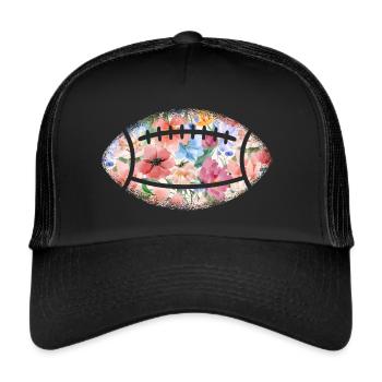 Football américain ballon enfants femmes football - Casquette trucker  - noir/noir - Devant