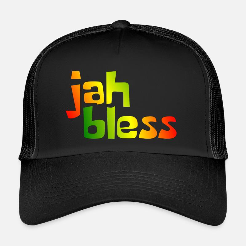 jah bless - Trucker Cap - Schwarz/Schwarz