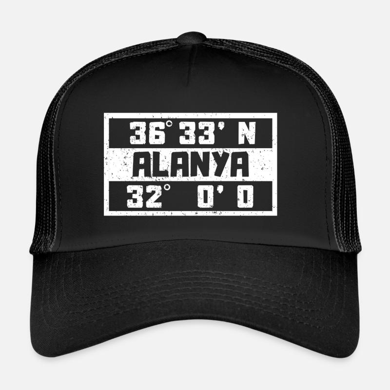 Alanya Coordinates Turkey Holiday Idea Trucker Cap