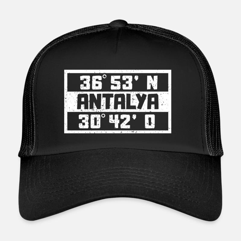 Antalya Coordinates Turkey Holiday Idea Trucker Cap