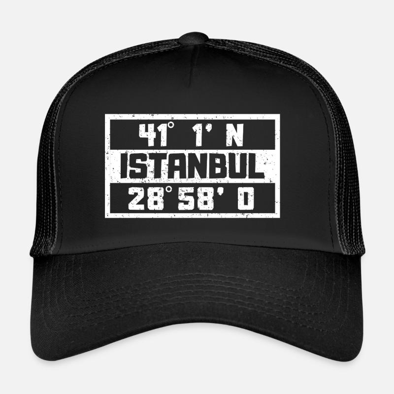 Istanbul Coordinates Turkey Holiday Idea Trucker Cap