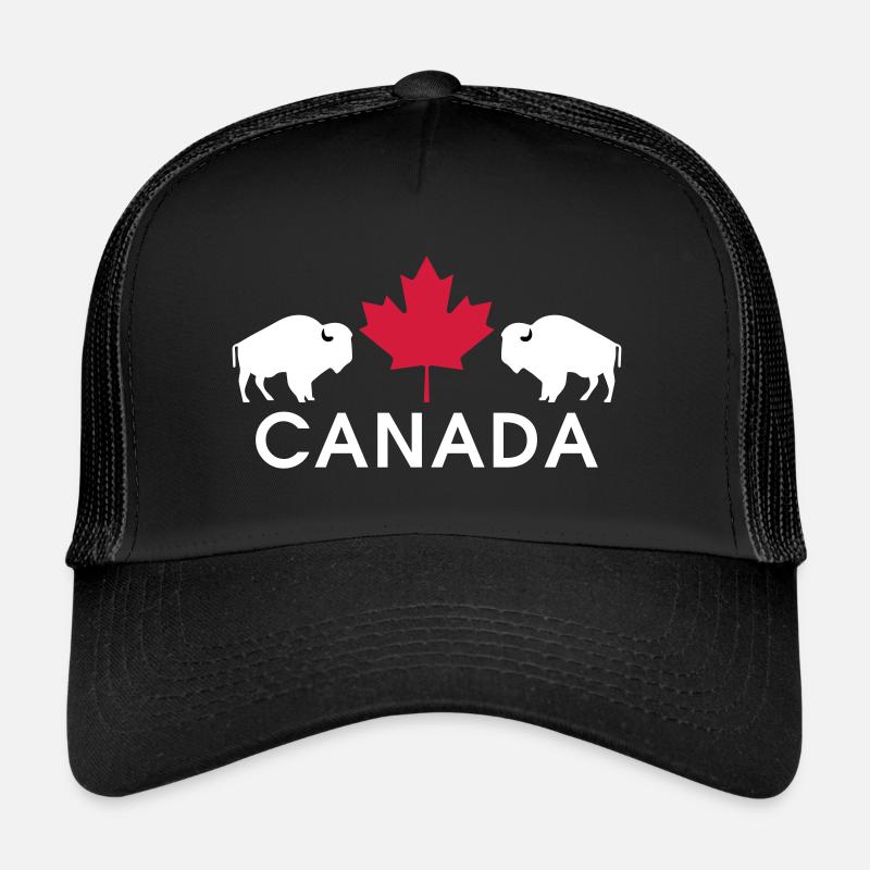 Canada Ahorn Bison - Casquette trucker - noir/noir