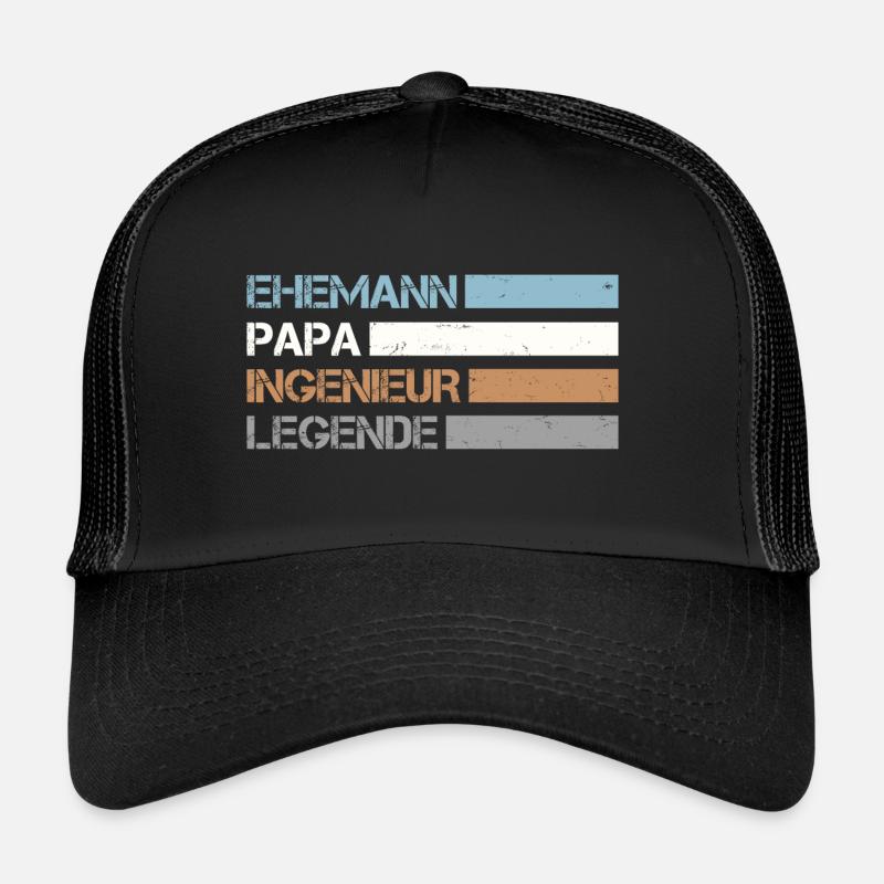 Retro Ehemann Papa Ingenieur Legende Trucker Cap