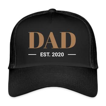 DAD 2020 - DADDY SINCE - PAPA SEIT - VATER WERDEN - Trucker Cap - Schwarz/Schwarz - Vorne