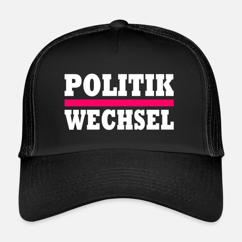 politikwechsel - Trucker Cap - Schwarz/Schwarz