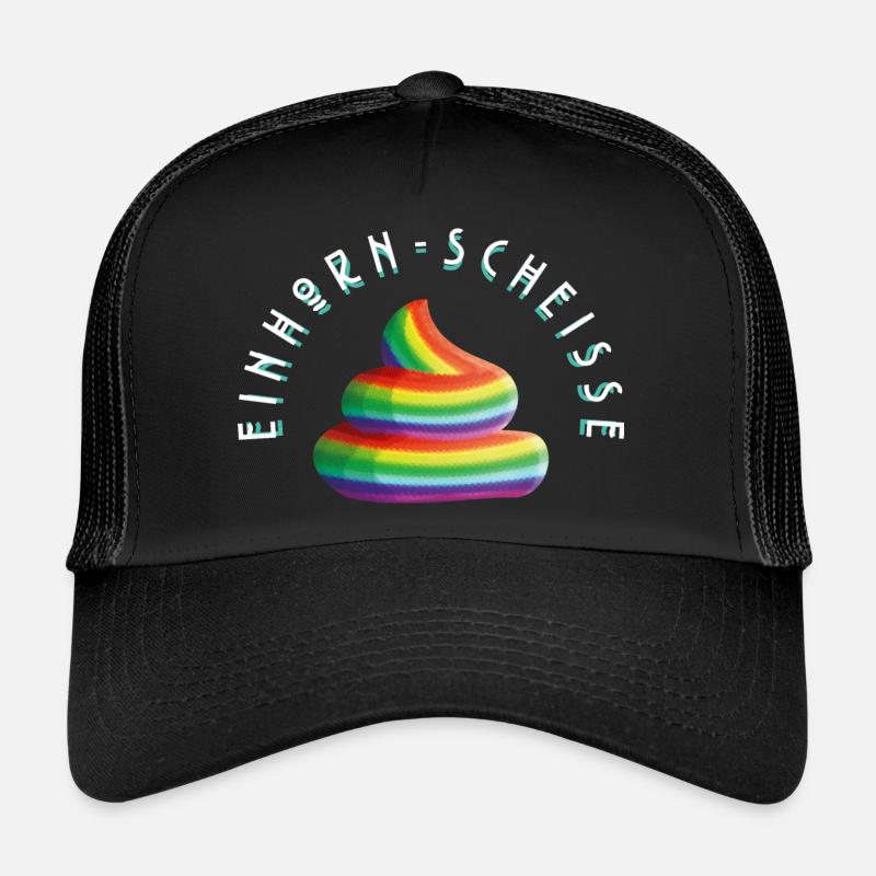Einhorn-Scheisse - Black Shirts Edition - Trucker Cap - Schwarz/Schwarz