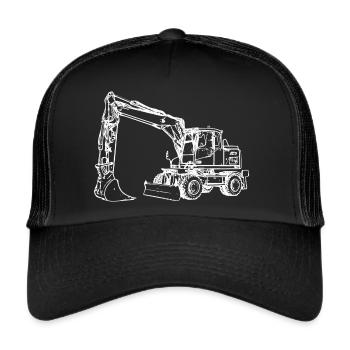 Pelle mécanique pelle à pelles blanches - Casquette trucker  - noir/noir - Devant
