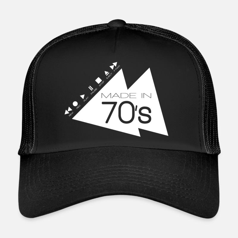 MADE IN 70s _white_ - Trucker Cap - black/black