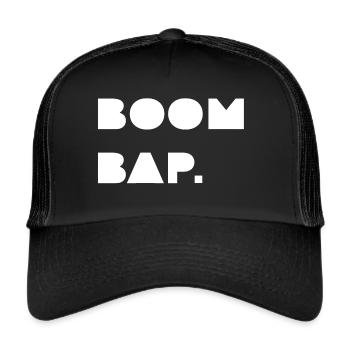 Hip Hop Rap Boom Bap Musik Geschenk - Trucker Cap - Schwarz/Schwarz - Vorne