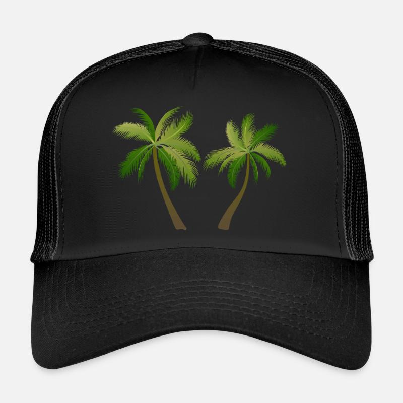 Palmen Baum Palmen - Trucker Cap - Schwarz/Schwarz