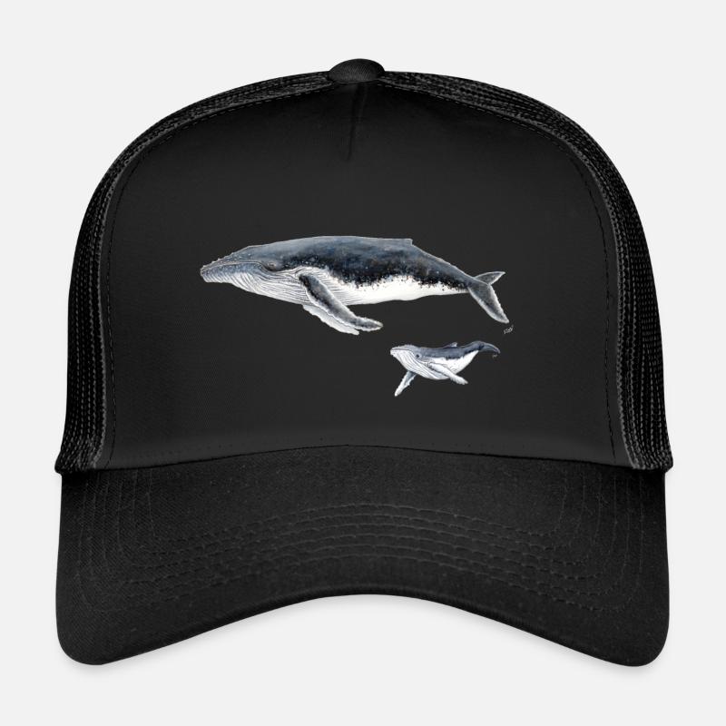 Baleine à bosse avec bébé baleine megaptera Casquette trucker 