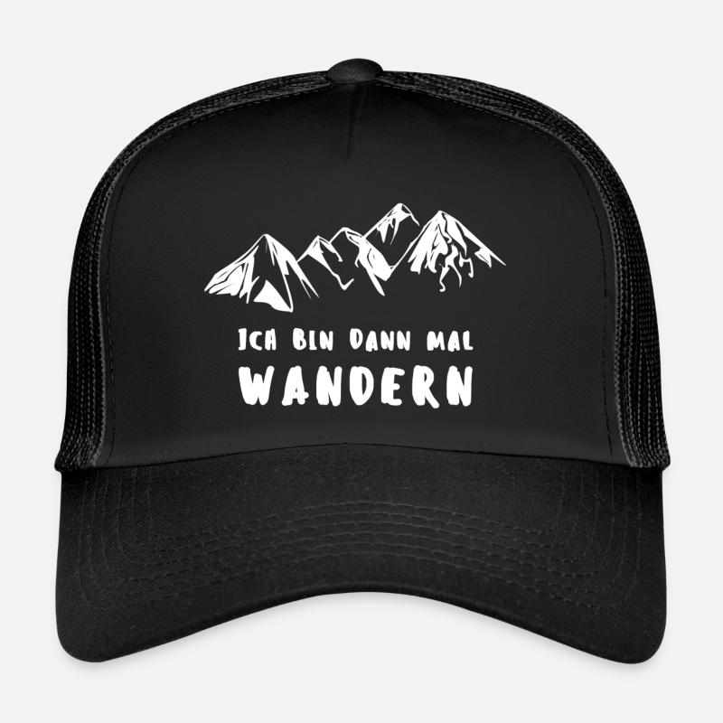 ICH BIN DANN MAL WANDERN - Trucker Cap - Schwarz/Schwarz