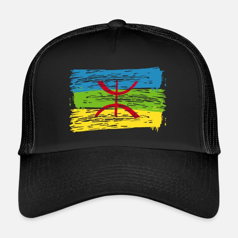 Drapeau Amazigh - Casquette trucker - noir/noir