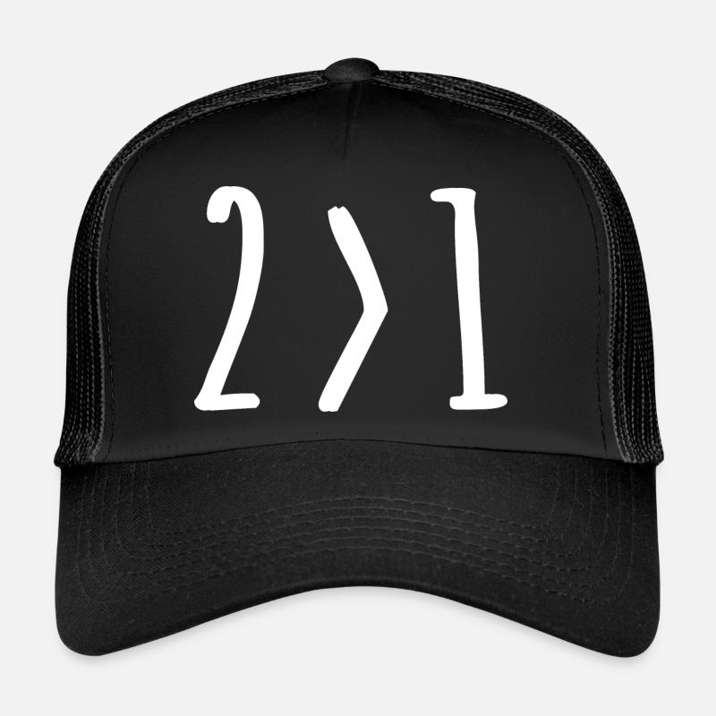 2 > Supérieur à 1 Math Prof Algèbre Science Humour Casquette trucker 