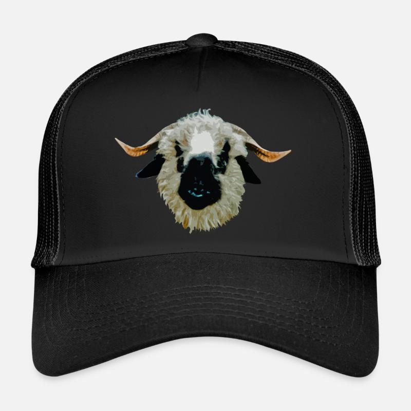 Waliser Schwarznasenschaf - Trucker Cap - Schwarz/Schwarz