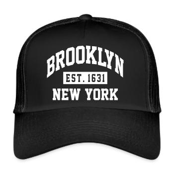 brooklyn Zitat Grafik - Trucker Cap - Schwarz/Schwarz - Vorne