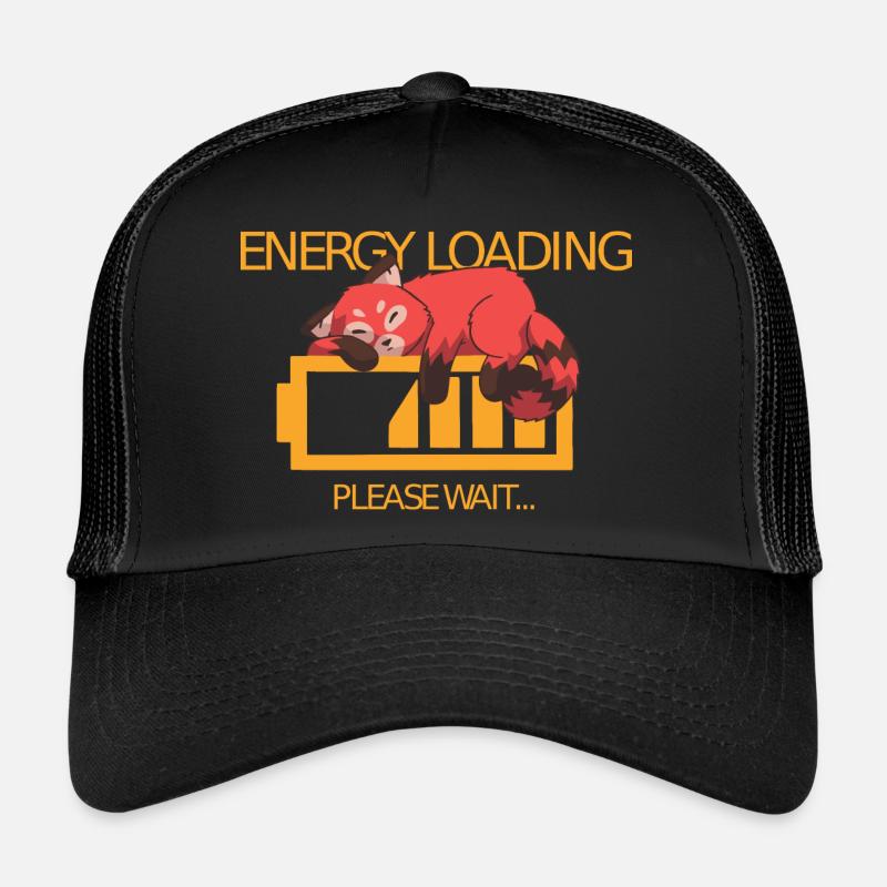 Low energy red panda sleeping comic Trucker Cap