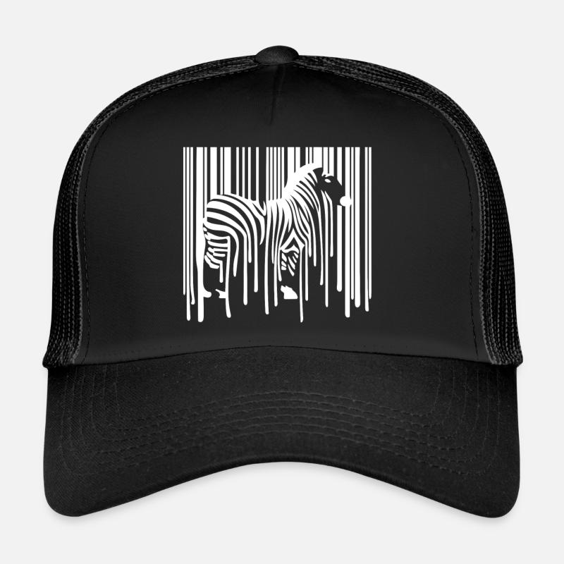 ZEBRA Barcode Drippy Graffiti Street Art - Casquette trucker  - noir/noir
