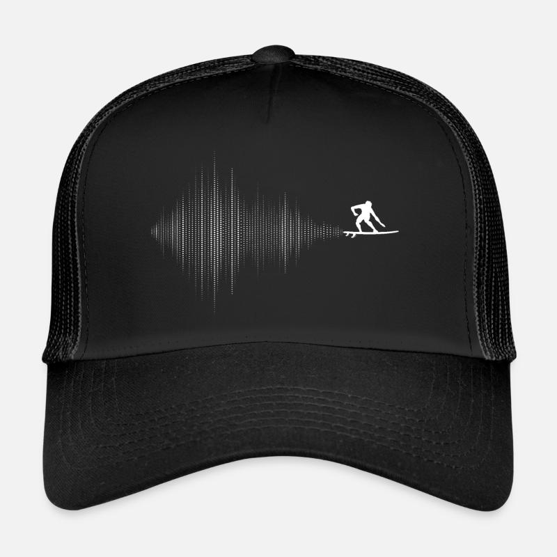 Musik Surfer Musiker - Trucker Cap - Schwarz/Schwarz