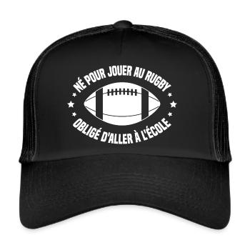 Joueur De Rugby Rigolo Rugby Ballon Humour - Casquette trucker  - noir/noir - Devant