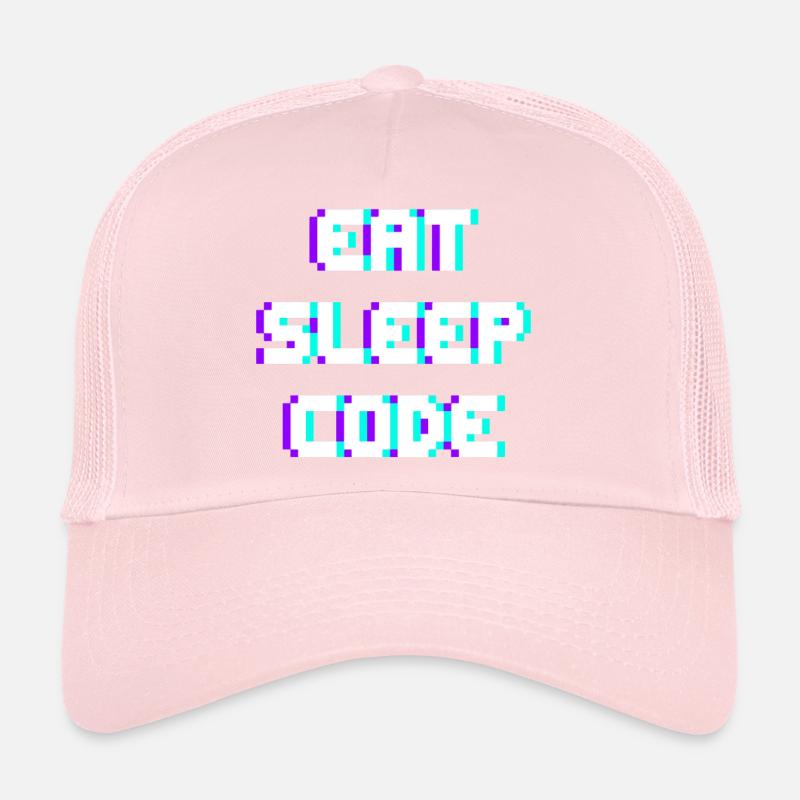 EAT SLEEP CODE Programmer Coder Motto Trucker Cap