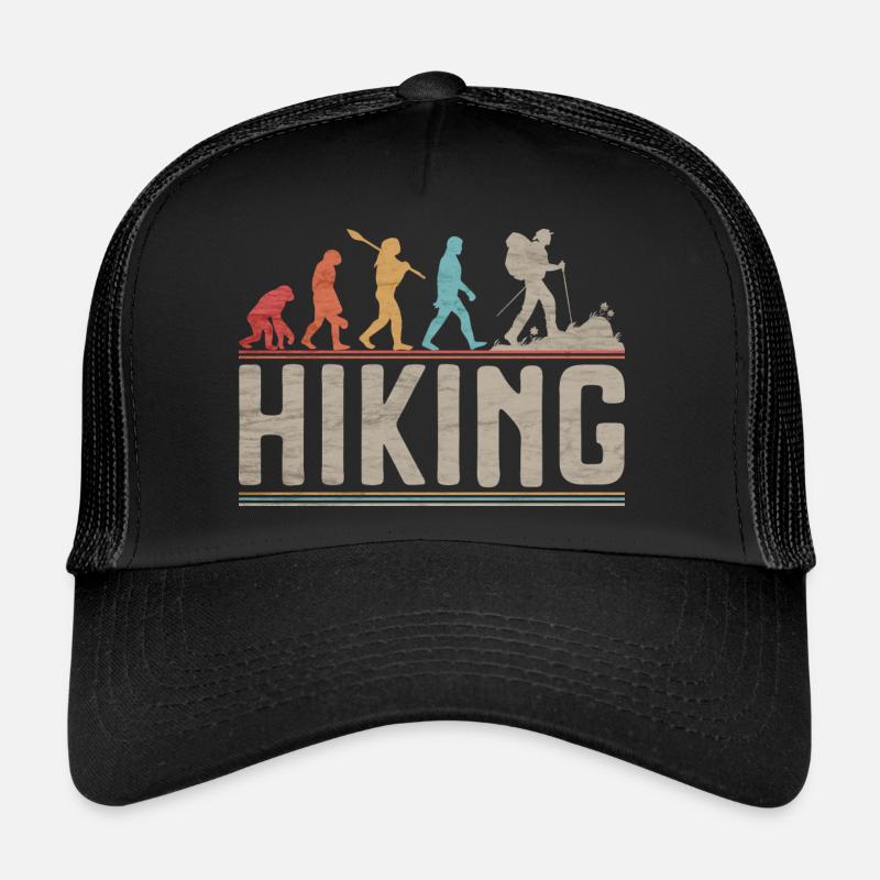 Vintage Hiking Evolution Hiker Funny Trekking Trucker Cap