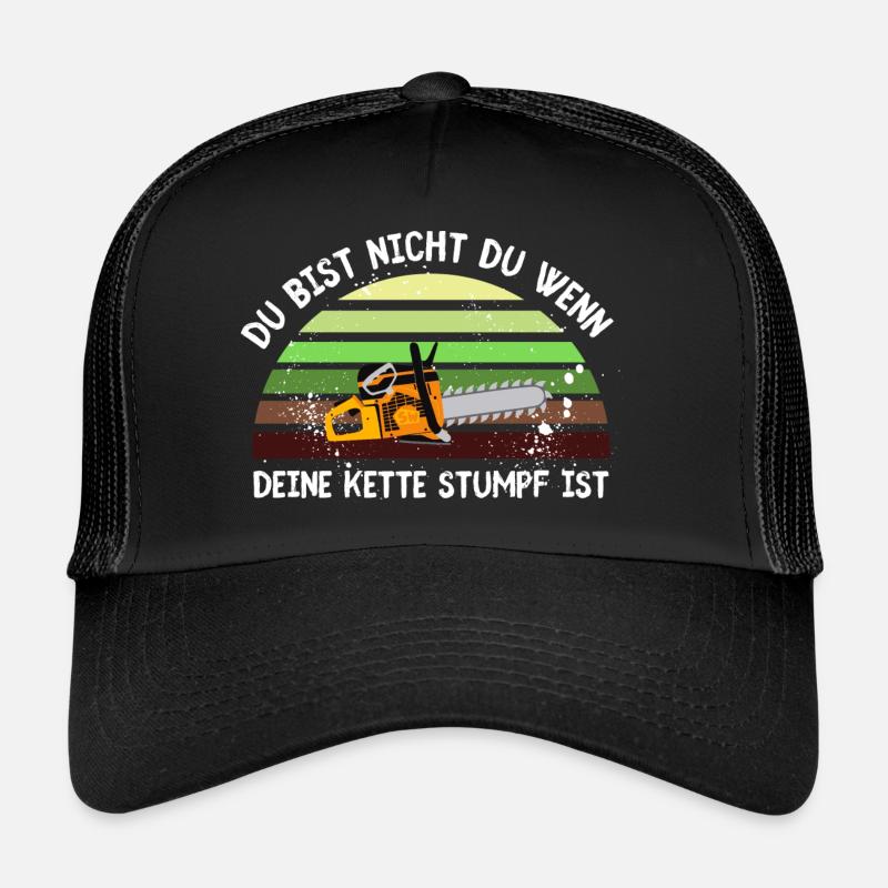 Du bist nicht du ....Kette stumpf - Trucker Cap - Schwarz/Schwarz