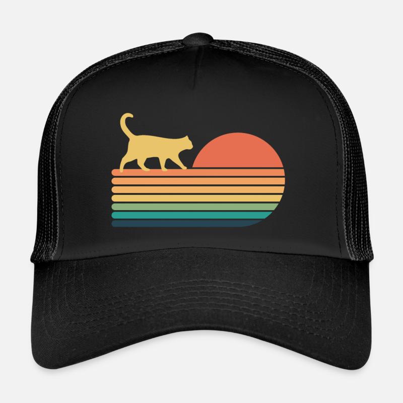Chat Rétro Vintage Casquette trucker 