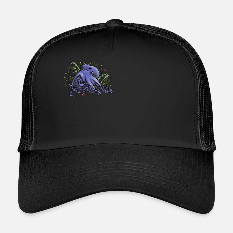 Octopus - Under the sea - Trucker Cap - black/black