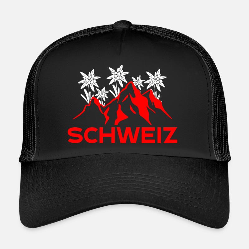 Swiss Mountains - Trucker Cap - black/black