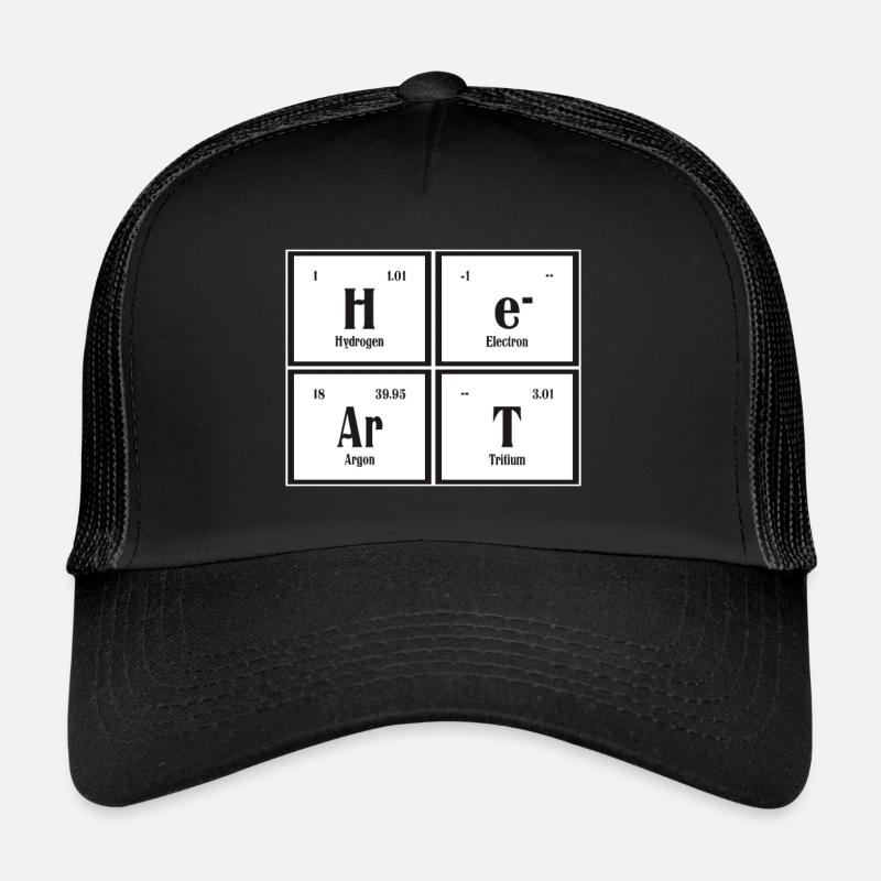 Herz - Periodensystem der Elemente - Trucker Cap - Schwarz/Schwarz