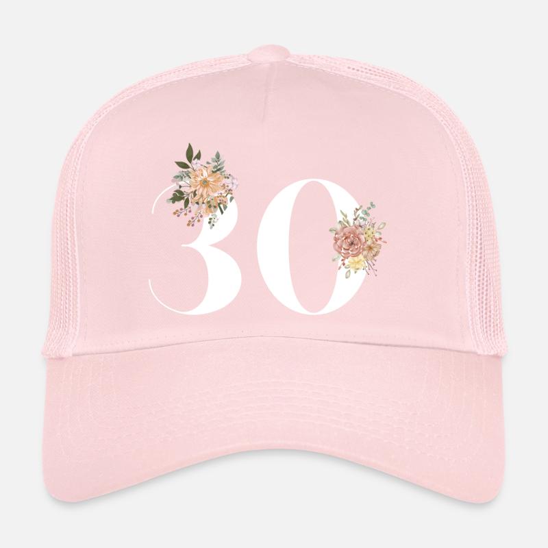30e anniversaire fleuris (Cadeau de 30 ans) Casquette trucker 