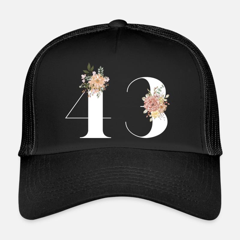 43e anniversaire fleuris (Cadeau de 43 ans) Casquette trucker 