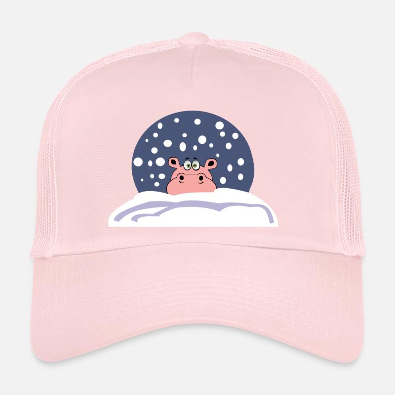 hippopotame des neiges noël hiver père Noël Casquette trucker 