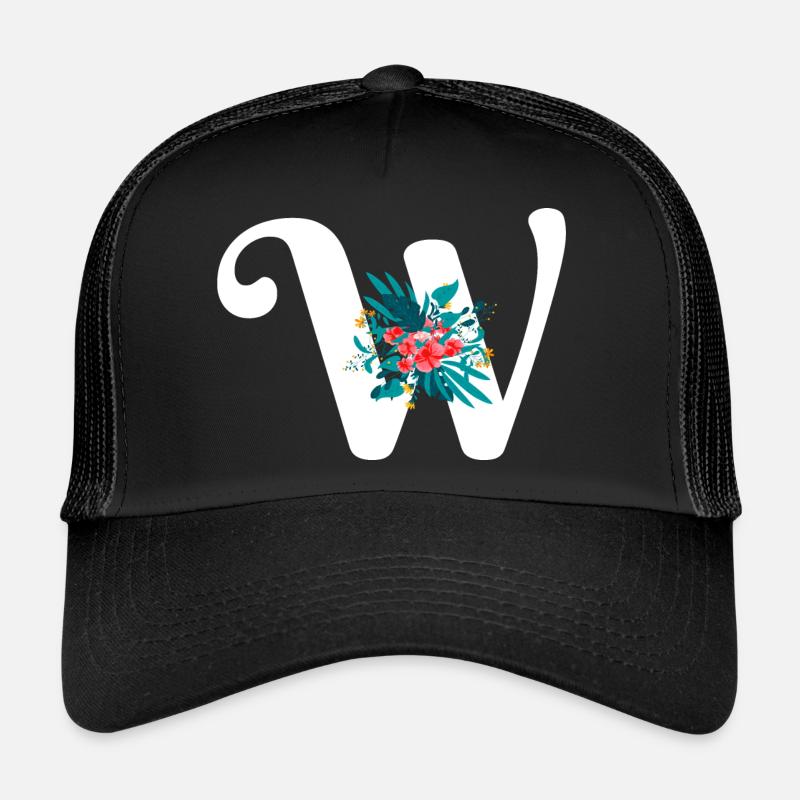 Buchstabe W geblüht Trucker Cap