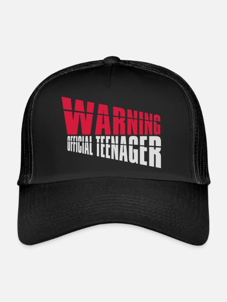 avertissement citation officielle d’adolescent - Casquette trucker  - noir/noir - Devant