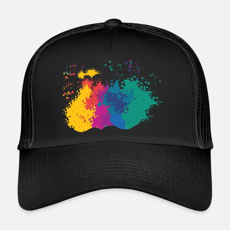 Splashes of Paint Blobs Paint Splashes Painter Gift Trucker Cap