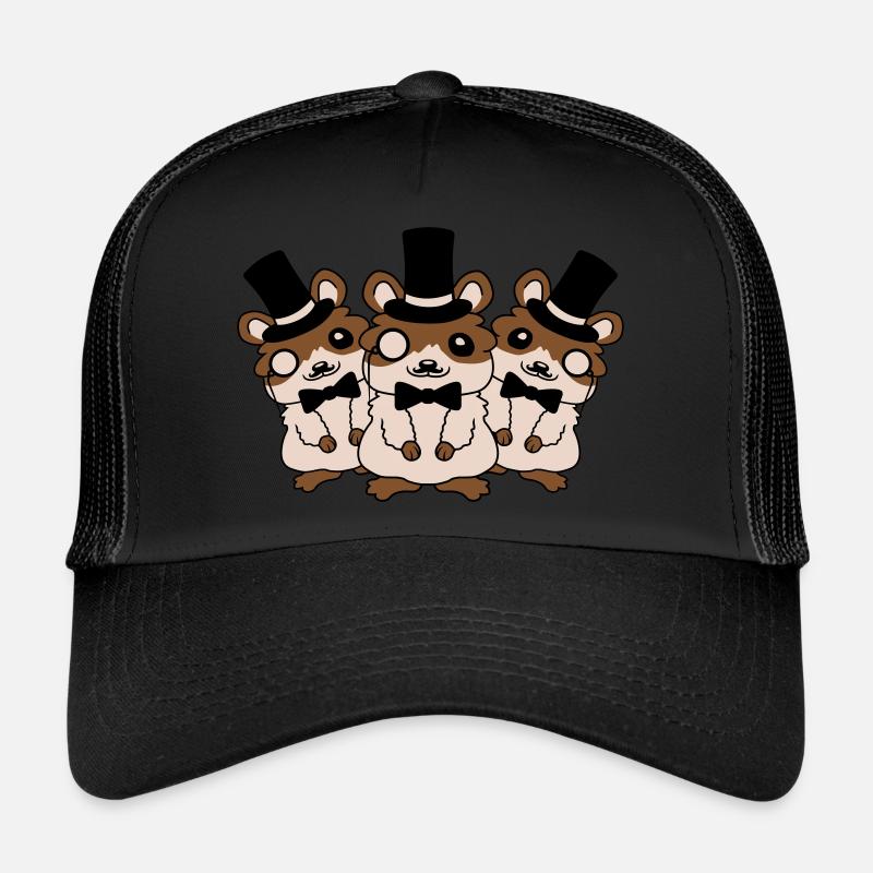 3 Zylinder Hut Hamster - Trucker Cap - Schwarz/Schwarz