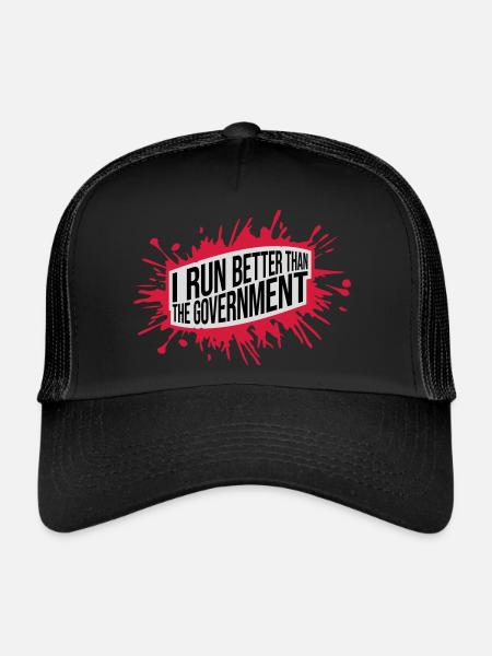mieux fonctionner que le gouvernement - Casquette trucker  - noir/noir - Devant