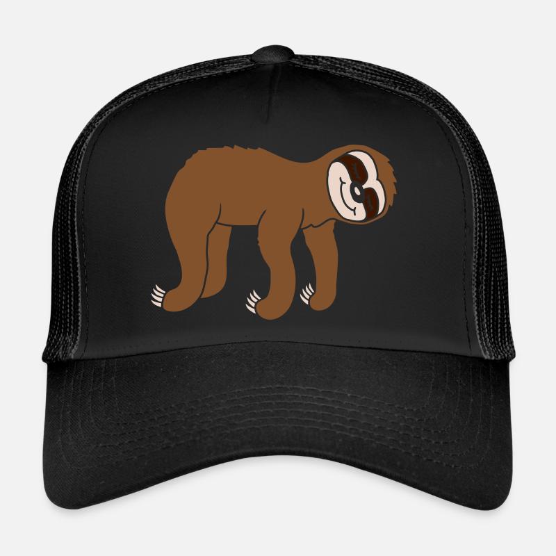 Design hanging reclining sloth - Trucker Cap - black/black