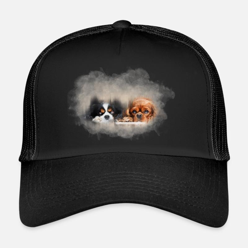 Zwei niedliche Cavaliers transparent Trucker Cap