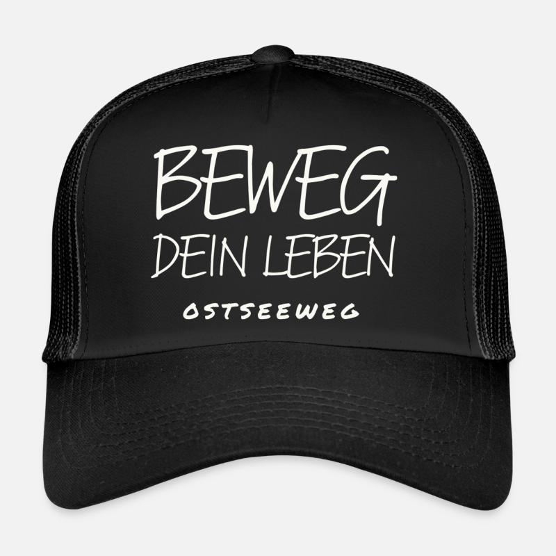 Text weiß - Trucker Cap - Schwarz/Schwarz