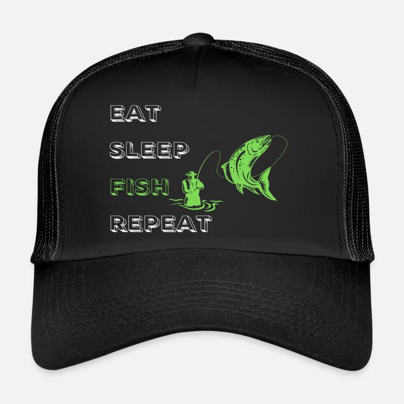 Eat Sleep Fish Repeat Trucker Cap