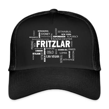 Fritzlar Kassel Nordhessen Meine Hauptstadt Heimat - Trucker Cap - Schwarz/Schwarz - Vorne
